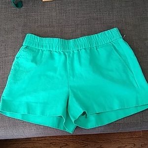 teal, elastic waist band J crew shorts